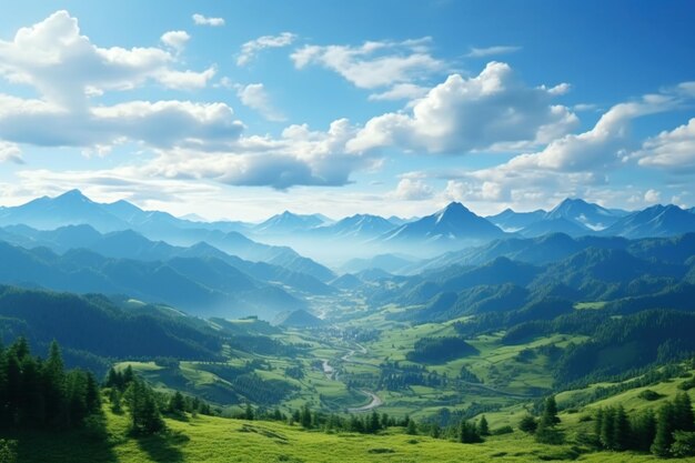 montanhas verdes em belas paisagens montanhas