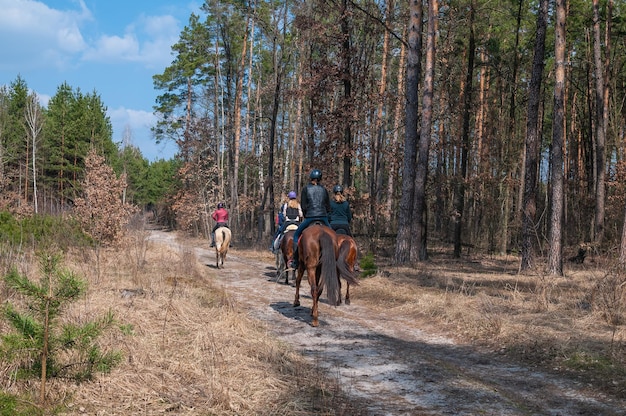 Montar a caballo en el bosque