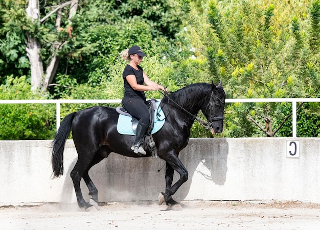 montar a caballo y caballo