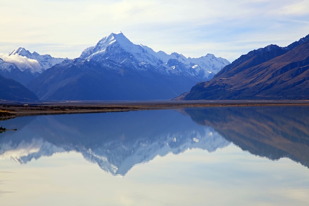 Monte cozinheiro no lago pukaki