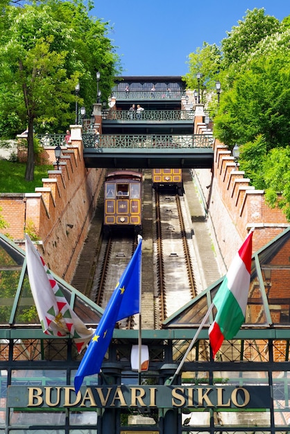 Monte do castelo de Budapeste Funicular Hungria