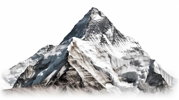 Foto monte everest isolado no fundo branco generative ai