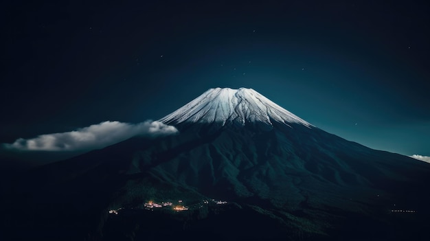 Monte fuji no escuro