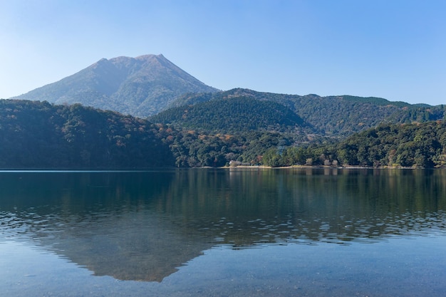 Monte Kirishima e céu azul