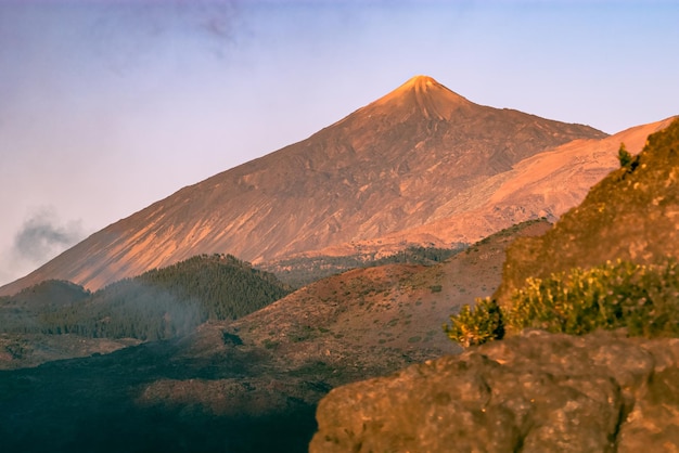 Monte teide no por do sol