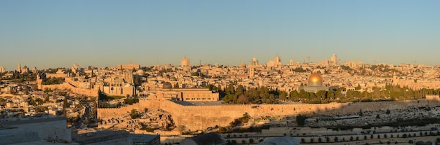 Monte del Templo en Jerusalén al amanecer