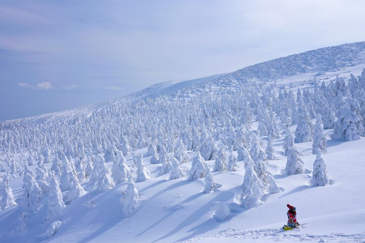 Monte Zao en invierno árboles nevados los lugareños los llaman monstruos de nieve Yamagata Japón