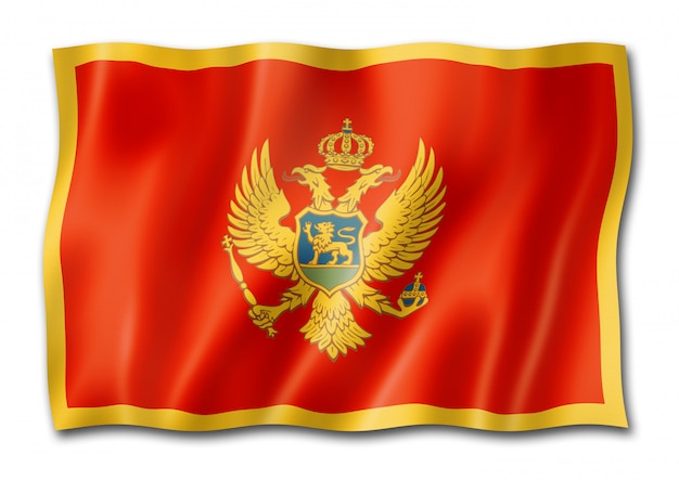 Montenegro Flagge isoliert