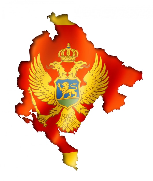 Montenegro Flagge Karte