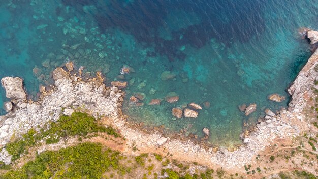 Montenegro-Küstenlinie der Adria-Drohne-Ansicht