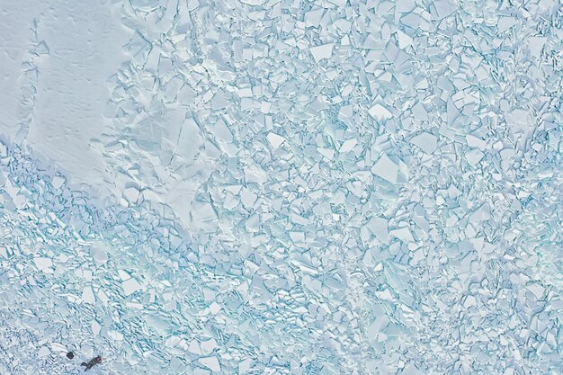 montículos de gelo textura de vista superior baikal, fundo abstrato inverno gelo quebrado