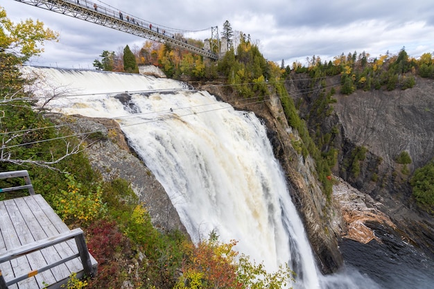 Montmorency Falls in der Herbstsaison Quebec Kanada