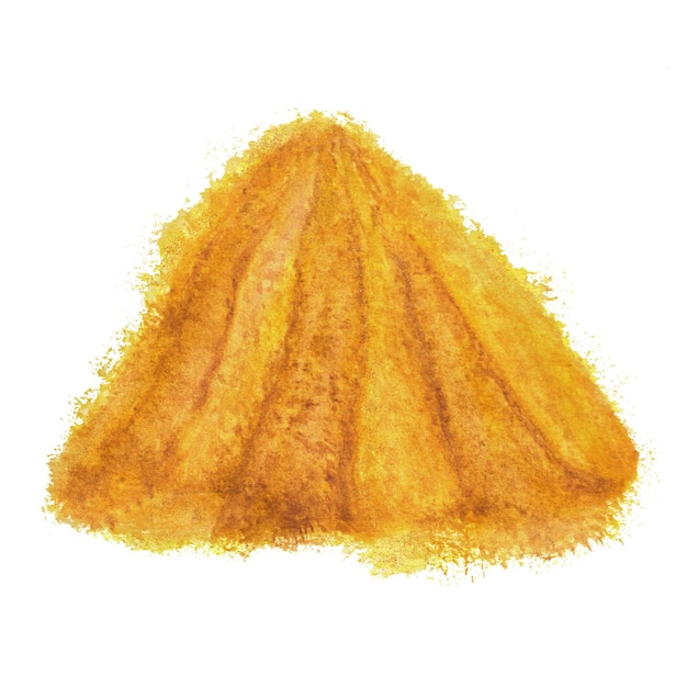 Montón de acuarela dibujada a mano de polvo amarillo