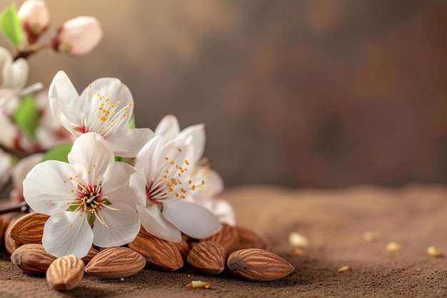 un montón de almendras sentadas en la parte superior de una mesa