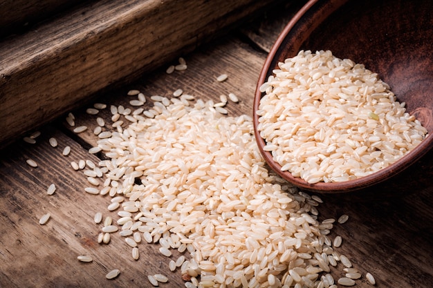Montón de arroz integral