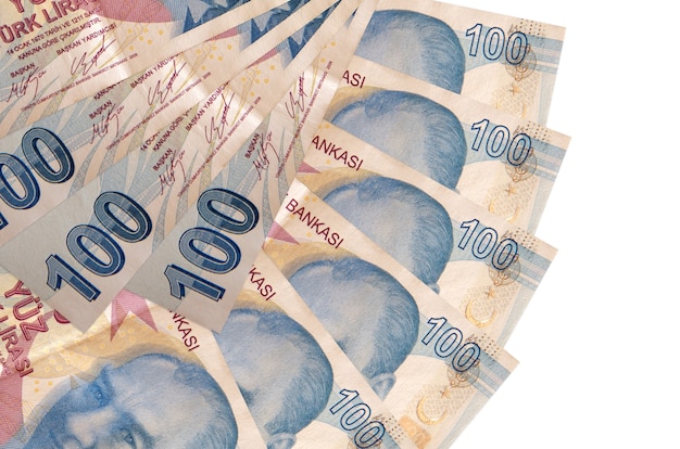 Montón de billetes de liras turcas