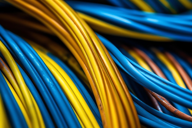 Un montón de cables coloridos se muestran en una pila
