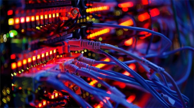 un montón de cables que están en una mesa