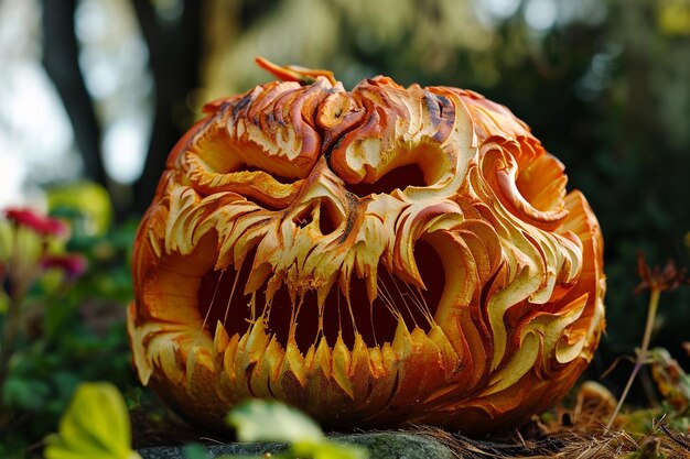 Foto un montón de calabazas podridas de colores perfectas para asustar a los vecinos.