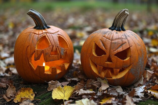 Foto un montón de calabazas podridas de colores perfectas para asustar a los vecinos.