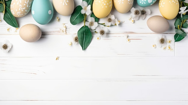 Un montón de coloridos huevos de Pascua sobre un fondo blanco.
