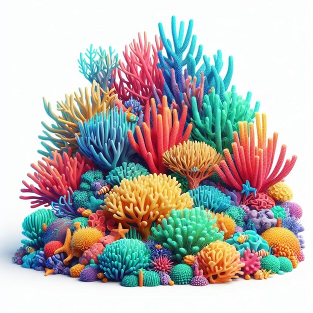 un montón de corales coloridos con la palabra coral en ellos ai generado