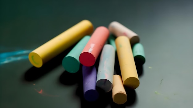 Un montón de crayones con la palabra crayones