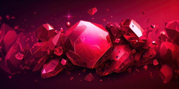 Foto un montón de cristales rojos en una ia generativa de fondo oscuro