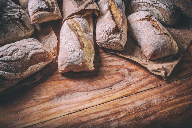 Un montón de diferentes tipos de pan