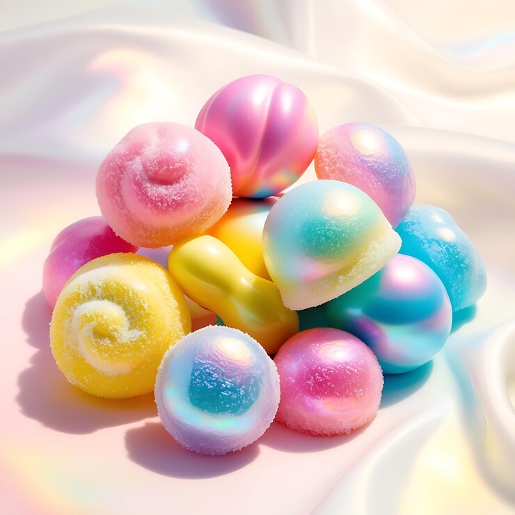 Un montón de dulces de colores