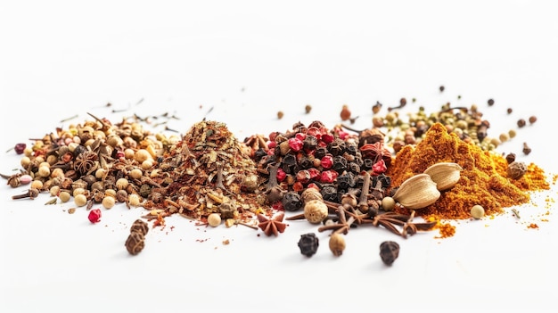 un montón de especias incluyendo una salpicadura de canela y canela