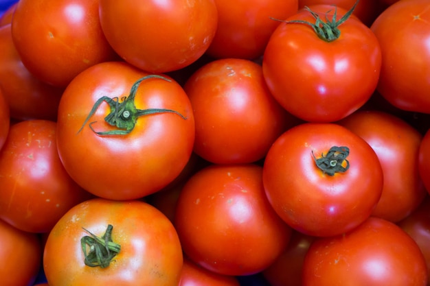 Un montón de fondo de tomates rojos