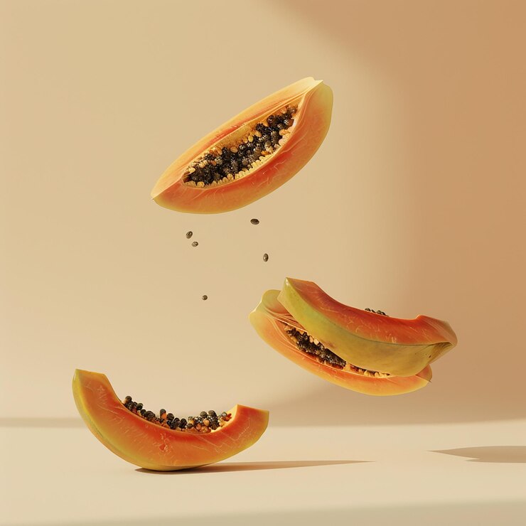 un montón de fotografías de productos de la fruta de la papaya