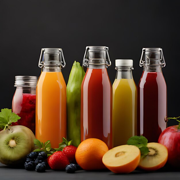 Foto un montón de frutas y verduras están en una mesa con frutas y vegetales