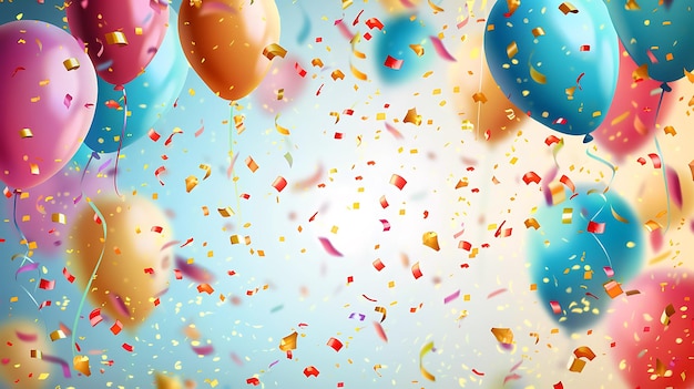un montón de globos con las palabras "confetti" en la parte inferior