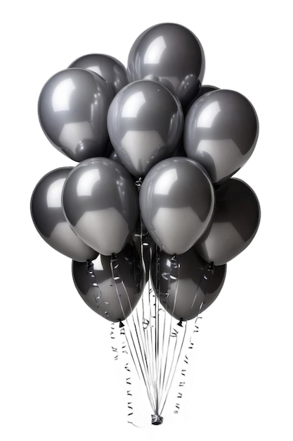 un montón de globos de plata