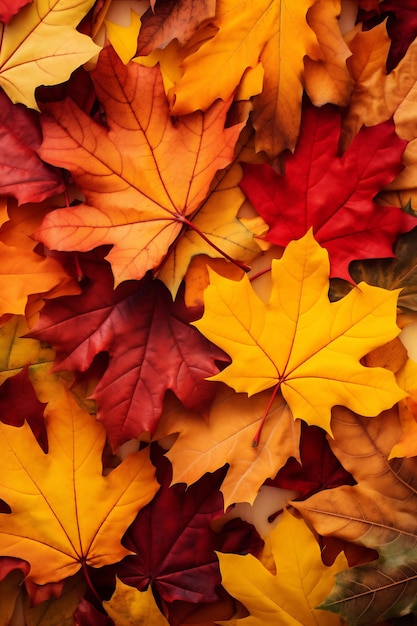 un montón de hojas de otoño.