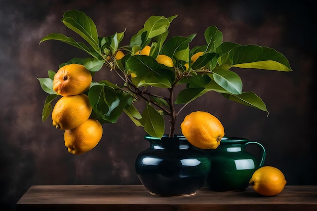 un montón de limones están en una mesa con uno de ellos tiene un limón en él