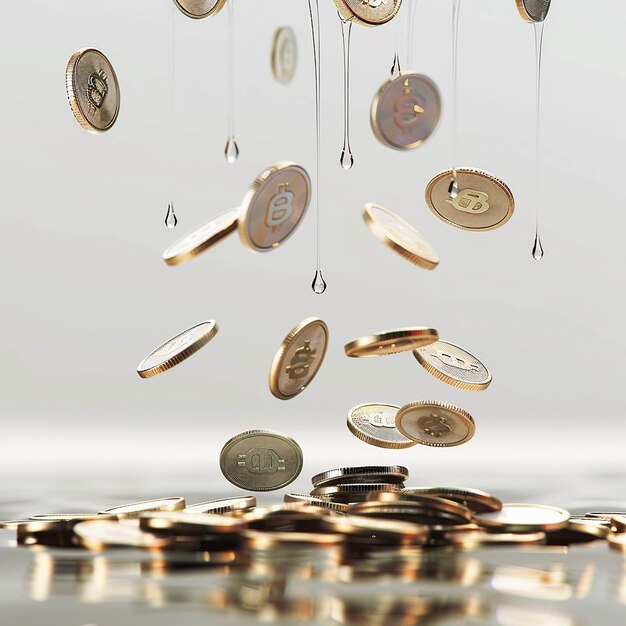 un montón de monedas que dice números y en la esquina inferior derecha