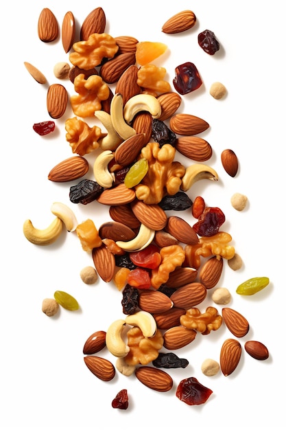 un montón de nueces y almendras con una que tiene la palabra nueces