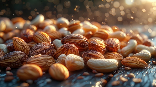 un montón de nueces y un monton de nueces