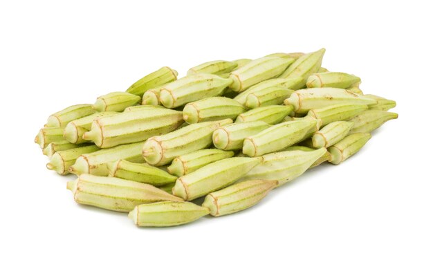 Montón de okra verde Vegetable o Lady Finger