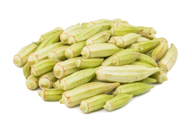 Montón de okra verde Vegetable o Lady Finger