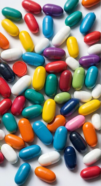 un montón de pastillas que están en una mesa