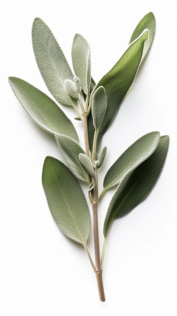 Foto un montón de salvia sobre un fondo blanco.