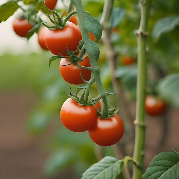 un montón de tomates cereza creciendo en una vid