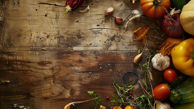 un montón de verduras en una mesa de madera con algunas otras verduras