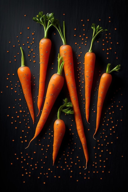 Un montón de zanahorias anaranjadas con las palabras me encanta la zanahoria en la parte superior