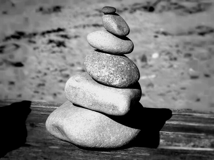 Foto montones de rocas
