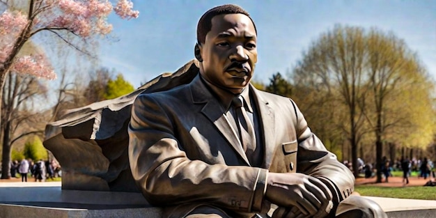 El monumento al líder de los derechos civiles Martin Luther King Jr. durante la temporada de primavera en West Pot